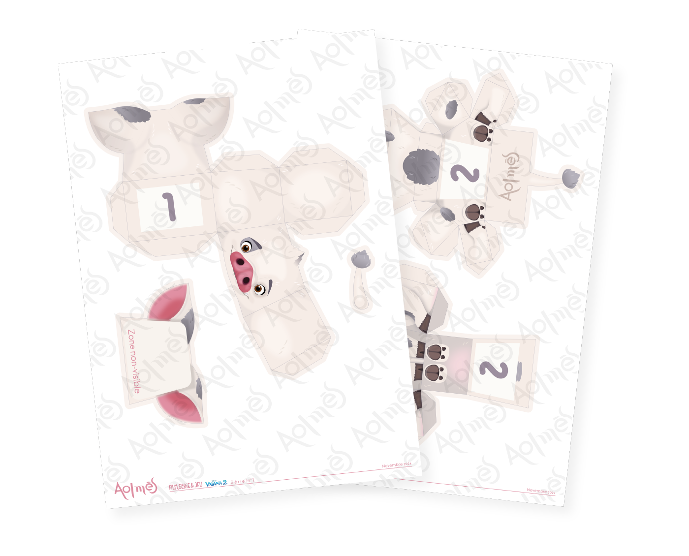 Aolmes Paper toy Vaiana Disney Pua 4