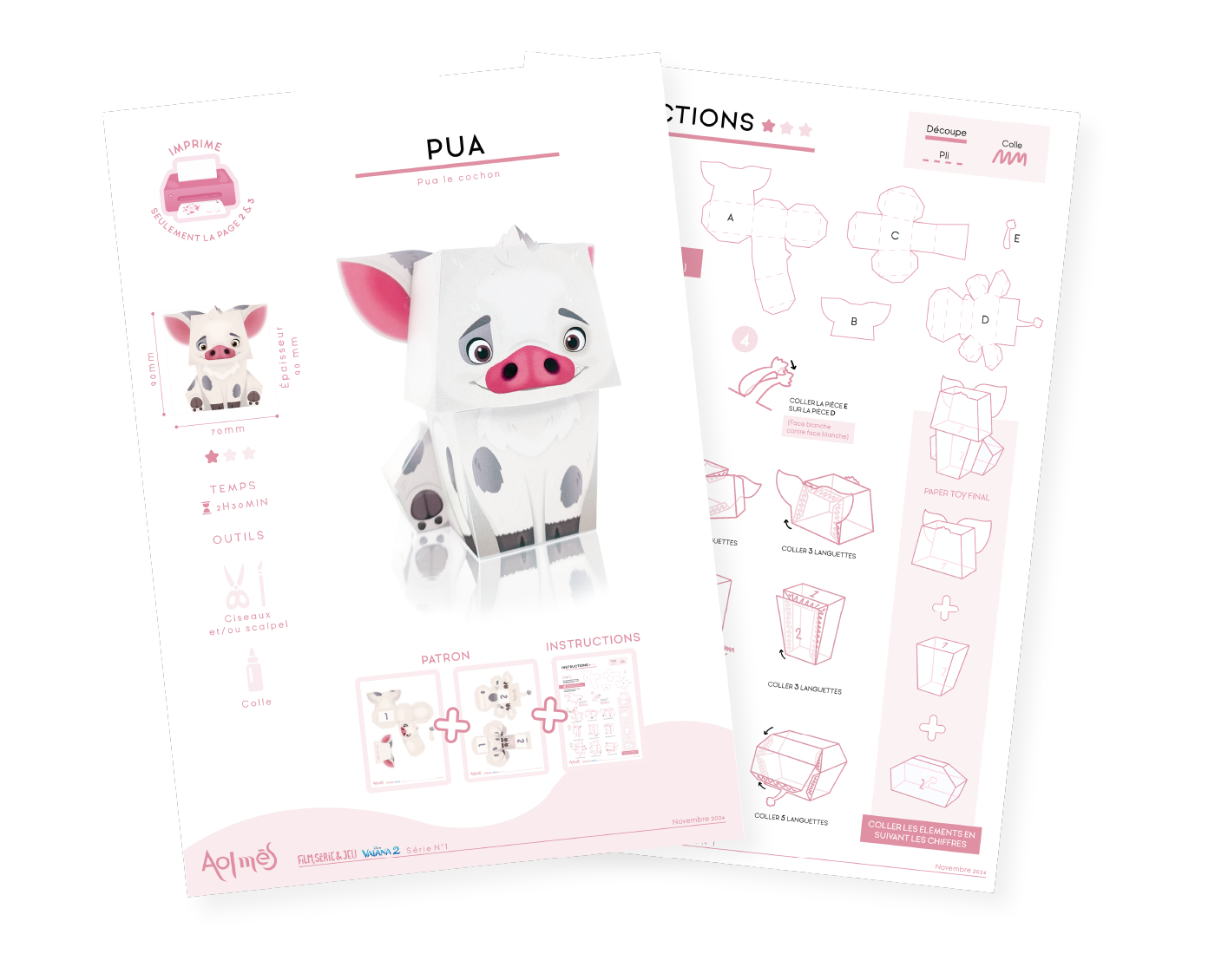 Aolmes Paper toy Vaiana Disney Pua 5