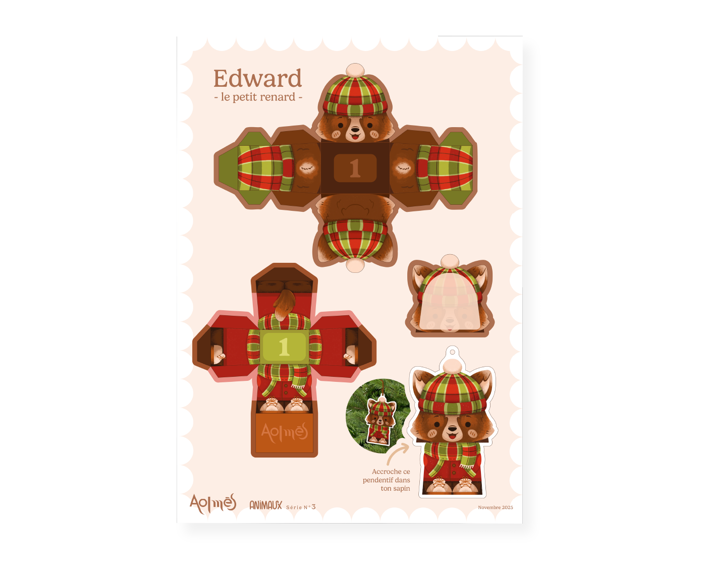 Aolmes Paper toy Animaux Renard 2025 4