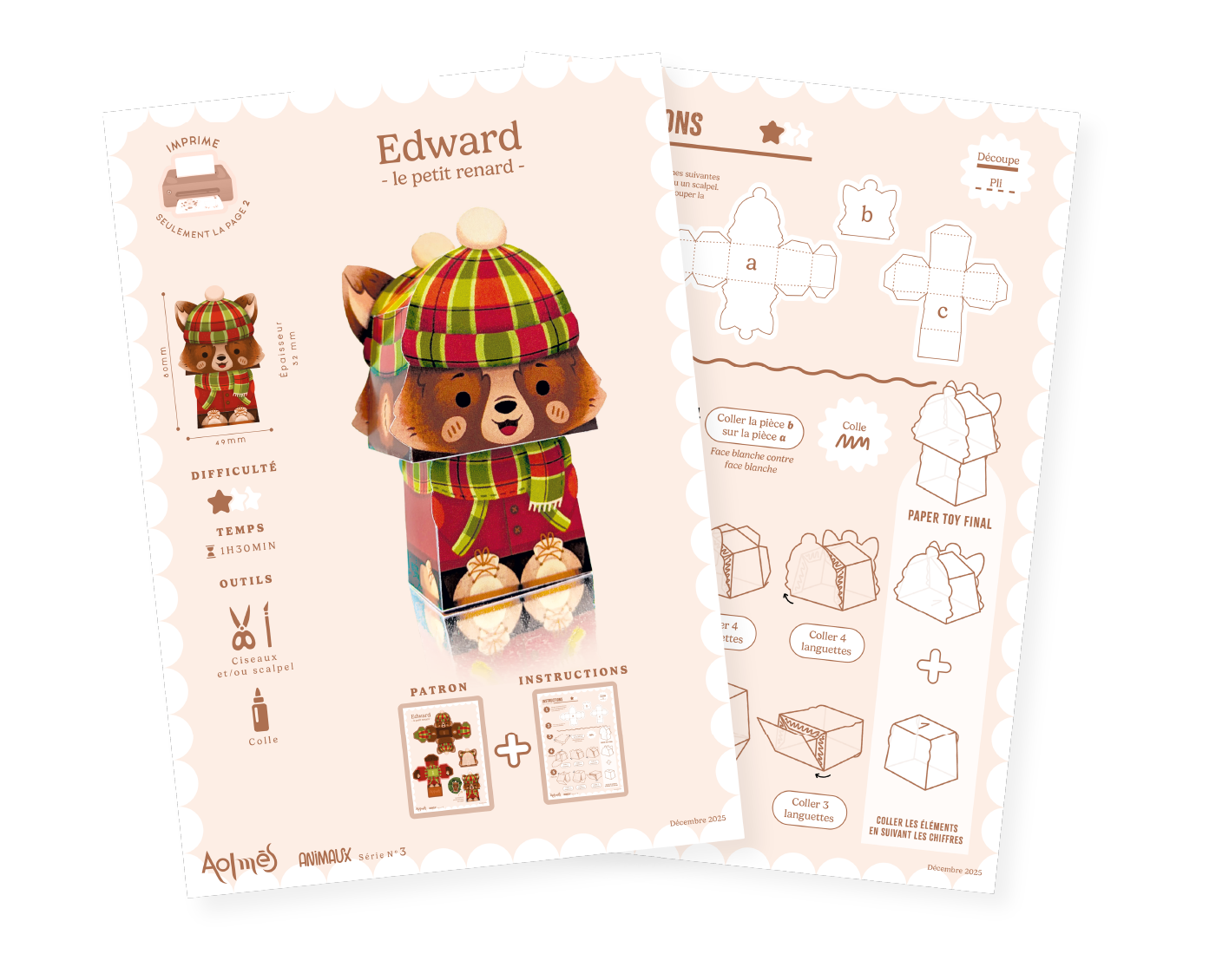 Aolmes Paper toy Animaux Renard 2025 5
